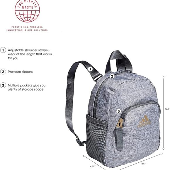 NWT adidas Linear 3 Mini Backpack - Picture 1 of 6